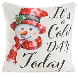 Eurofirany Poszewka świąteczna 45x45 Chp 126 kremowa czerwona