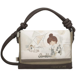 Anekke Listonoszka damska, z klapką z dekoracyjnym nadrukiem