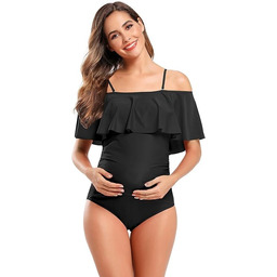 SHEKINI Damski Strój Kąpielowy Jednoczęściowy Kostium Ciążowy