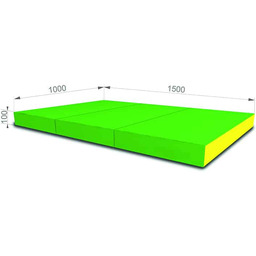 materac Kometa 150x100x10 trzyczęściowy jasnozielono-żółty