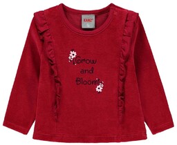 Dziewczęca bluza z długim rękawem, czerwony, Kanz