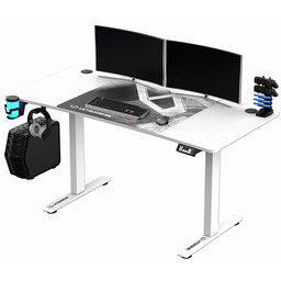 ULTRADESK Biurko dla gracza LEVEL V2 WHITE, 140x68cm,
