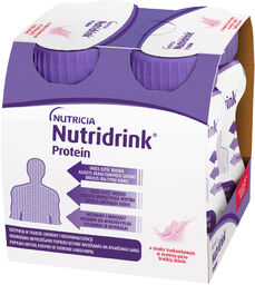 Nutridrink Protein, preparat odżywczy, smak truskawkowy, 4 x
