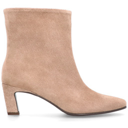 Skórzane botki na obcasie - TYMOTEO G1076 BEŻOWE