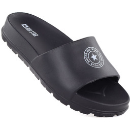 Klapki damskie basenowe plażowe na platformie czarne Big