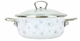 Belis Rondel emaliowany z pokrywką Premium, biały, 20