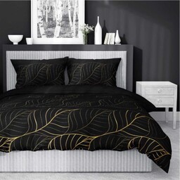 Pościel satynowa 140x200 Home Satin 58 czarna złote