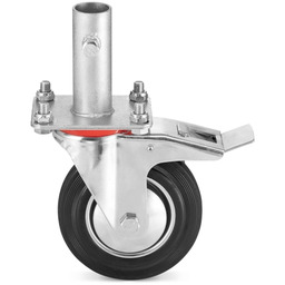 Koło skrętne do rusztowań warszawskich z hamulcem