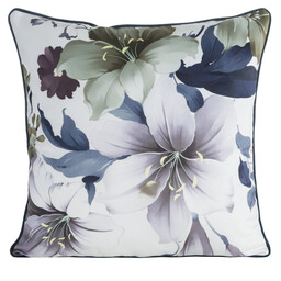 Eurofirany Poszewka dekoracyjna 60x60 Sofia fioletowa zielona kwiaty
