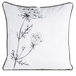 Eurofirany Poszewka dekoracyjna 60x60 Agnes biała czarna kwiaty