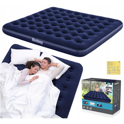 Materac Duży Dwuosobowy Bestway Dmuchany Welurowy Łóżko Dmuchane