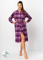 Koszula nocna flanelowa rozpinana na całej długości LND