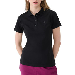 Koszulka damska polo 4F WMM00TPTSF365 - czarna XXL