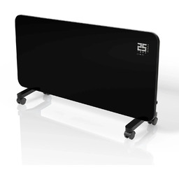 GRZEJNIK ELEKTRYCZNY 2000W CZARNY SZKLANY STOJĄCY ŚCIENNY +