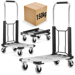 Wózek magazynowy transportowy platformowy składany aluminiowy HIGHER 150