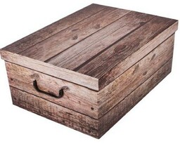 Pudełko do przechowywania z pokrywą Wood, szary, 51