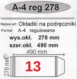 Okładka na podręcznik B5. Regulowana 50 sztuk. 278x490