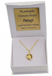 Złoty Łańcuszek Singapur z Medalikiem Serce 1,30 mm