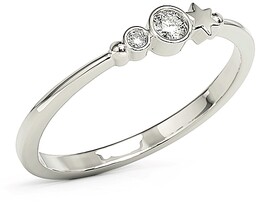 Pierścionek z białego złota z cyrkoniami Swarovski BP-6709B-C