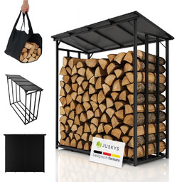 REGAŁ NA DREWNO KOMINKOWE Z DASZKIEM DO PRZECHOWYWANIA