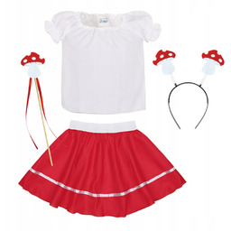 Kostium Muchomora Bluzka Spodnie Czapka Jesień Grzybek Przedszkole