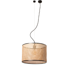Faro Barcelona Lampa wisząca rattanowa Mambo 450 Black/Rattan
