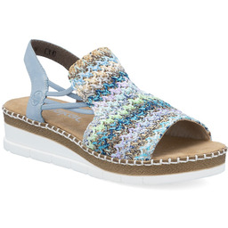 Komfortowe sandały damskie wsuwane niebieskie Rieker V1241-91