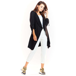 Czarna Dzianinowa Bluza - Narzutka