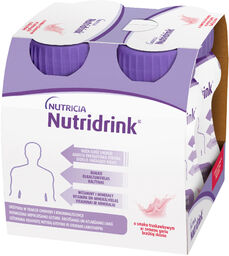 Nutridrink, preparat odżywczy, smak truskawkowy, 4 x 125