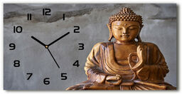 Zegar ścienny szklany Drewniany budda