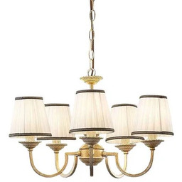 Lindby - Lumiel 5 Żyrandol Cream/Antique Brass
