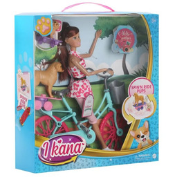 Lalka Na Rowerze Z Pieskami Różowy Rower Pies