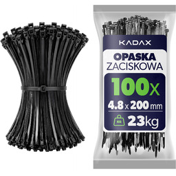 Opaski zaciskowe Maurens 200 x 4.8 mm czarne
