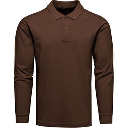 Longsleeve polo premium brązowy Recea