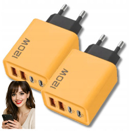 2x Ładowarka Sieciowa Szybka Do Telefonu 120W Usb-c