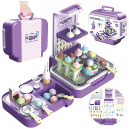 Walizka z Lodami 3w1 Kuchnia Sklepik Lodziarnia Przenośna