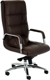 Fotel biurowy Nexus SN3, skórzany, w kolorze brązowym,