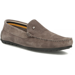 Skórzane półbuty męskie mokasyny zamszowe taupeFilippo MP923