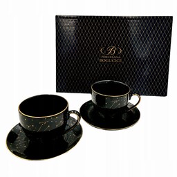 Zestaw Filiżanek do kawy ze spodkiem Zodiac Black