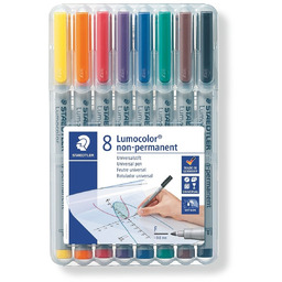 Foliopisy kolorowe 8 szt zmywalne F Lumocolor Staedtler