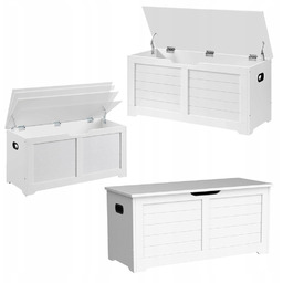 Drewniana Duża skrzynia do przechowywania Biała kufer