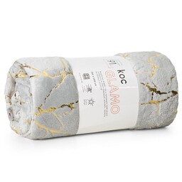 Design 91 Koc narzuta 150x200 Glamo stalowy złoty