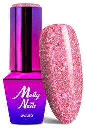 Lakier hybrydowy Molly Nails Luxury Glam Pink Reflections