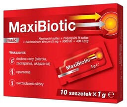 Maxibiotic 5mg+5000j.m.+400j.m Maść 10 Saszetek