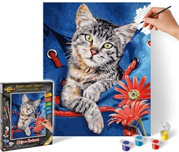 Schipper 609240842 Malowanie według numerów kot w plecaku