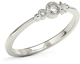 Pierścionek z białego złota z cyrkoniami Swarovski BP-6711B-C
