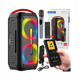 Głośnik Przenośny Bluetooth 250W Usb Sd Pilot Mikrofon