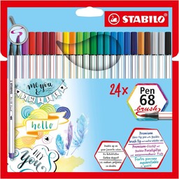 Pisaki Pen 68 Brush 24-Kol. Etui, Stabilo