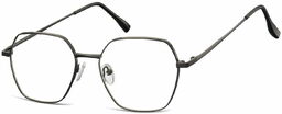 Sunoptic Okulary Sześciokątne zerówki oprawki optyczne 911 czarne