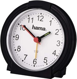 Hama Budzik analogowy Classic (biała tarcza, alarm, fluorescencyjny